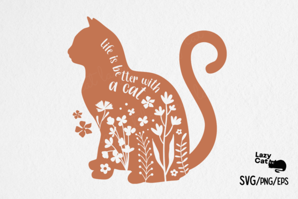 Cat Flower Quote SVG Design for Crafts & Graphics