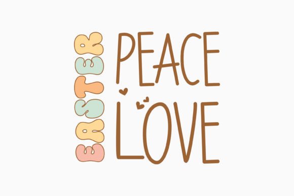 Easter Peace Love Retro Easter Quote SVG Graphics