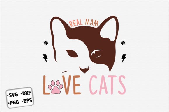 Real Mam Love Cats SVG Design: Graphics for Crafts & Local Branding