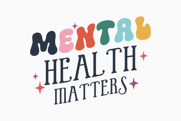 Retro Mental Health Matters Quote SVG for Crafts & Graphics