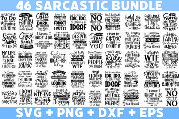 Sarcastic Bundle: Funny Quote SVG Graphics for Crafts